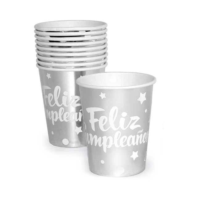 Vaso x10 Plateado Metal