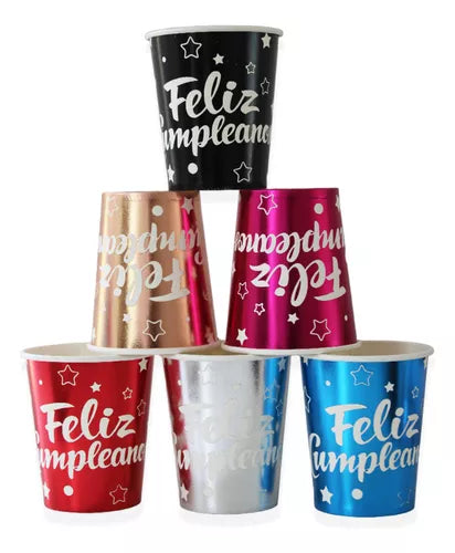 Vasos x10 Fucsia Metal